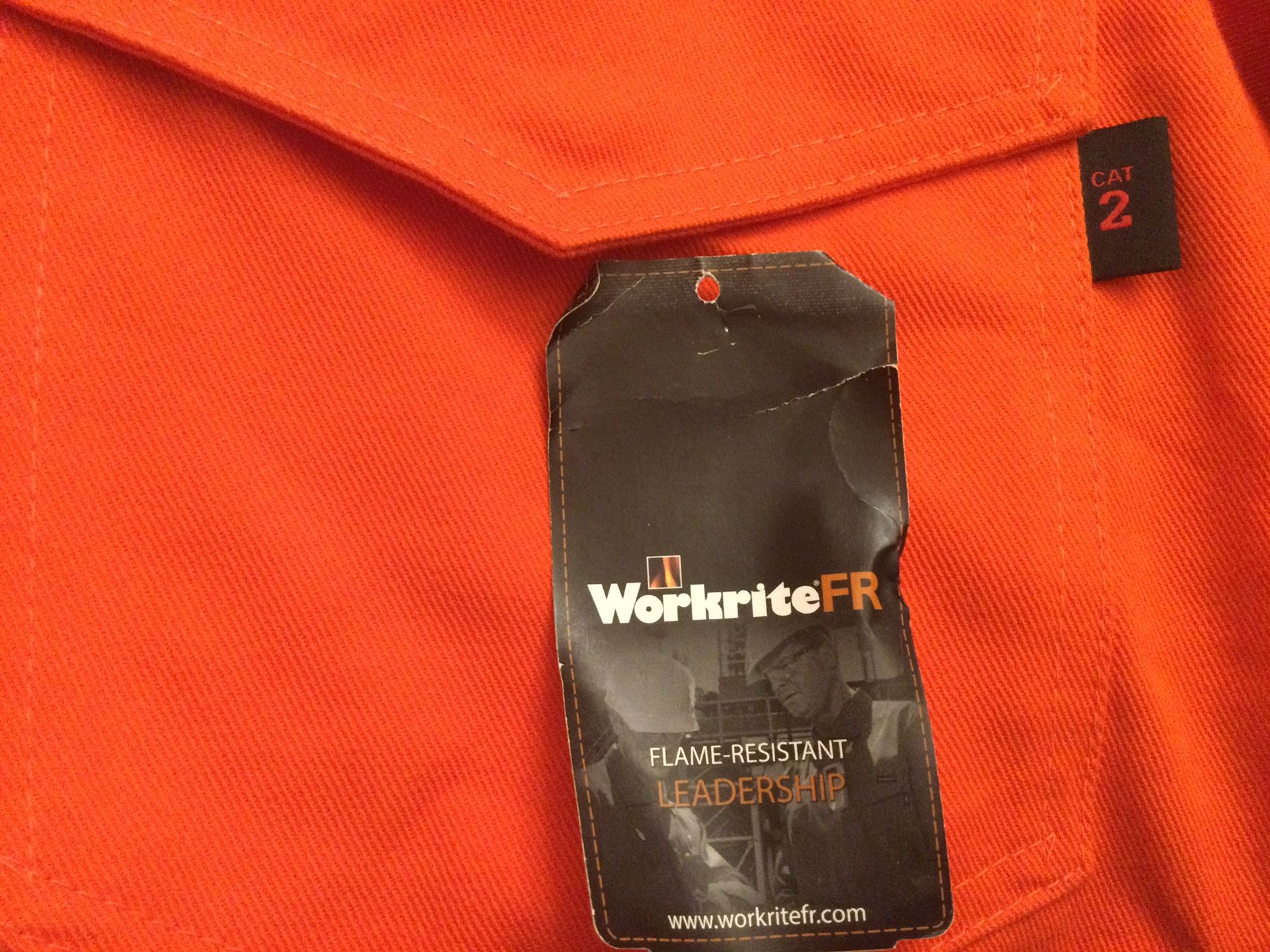 Work rite FR Wessex Insurance Flame Resistant Work Coveralls Orange Reflective 46 Long
