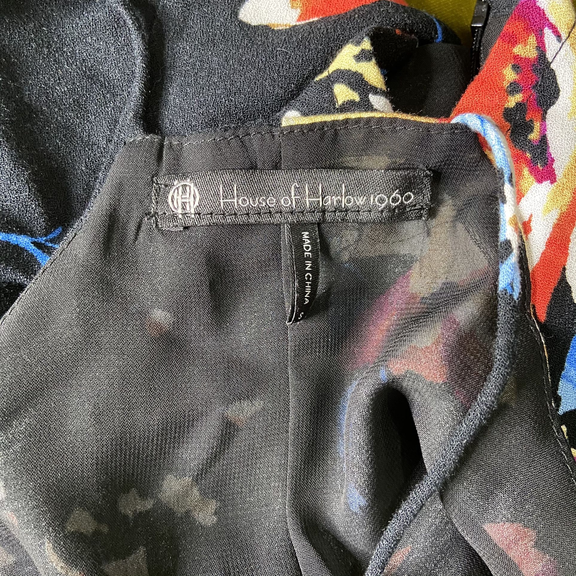 House of Harlow 1960 Floral High Neck Halter Crop Top | Small