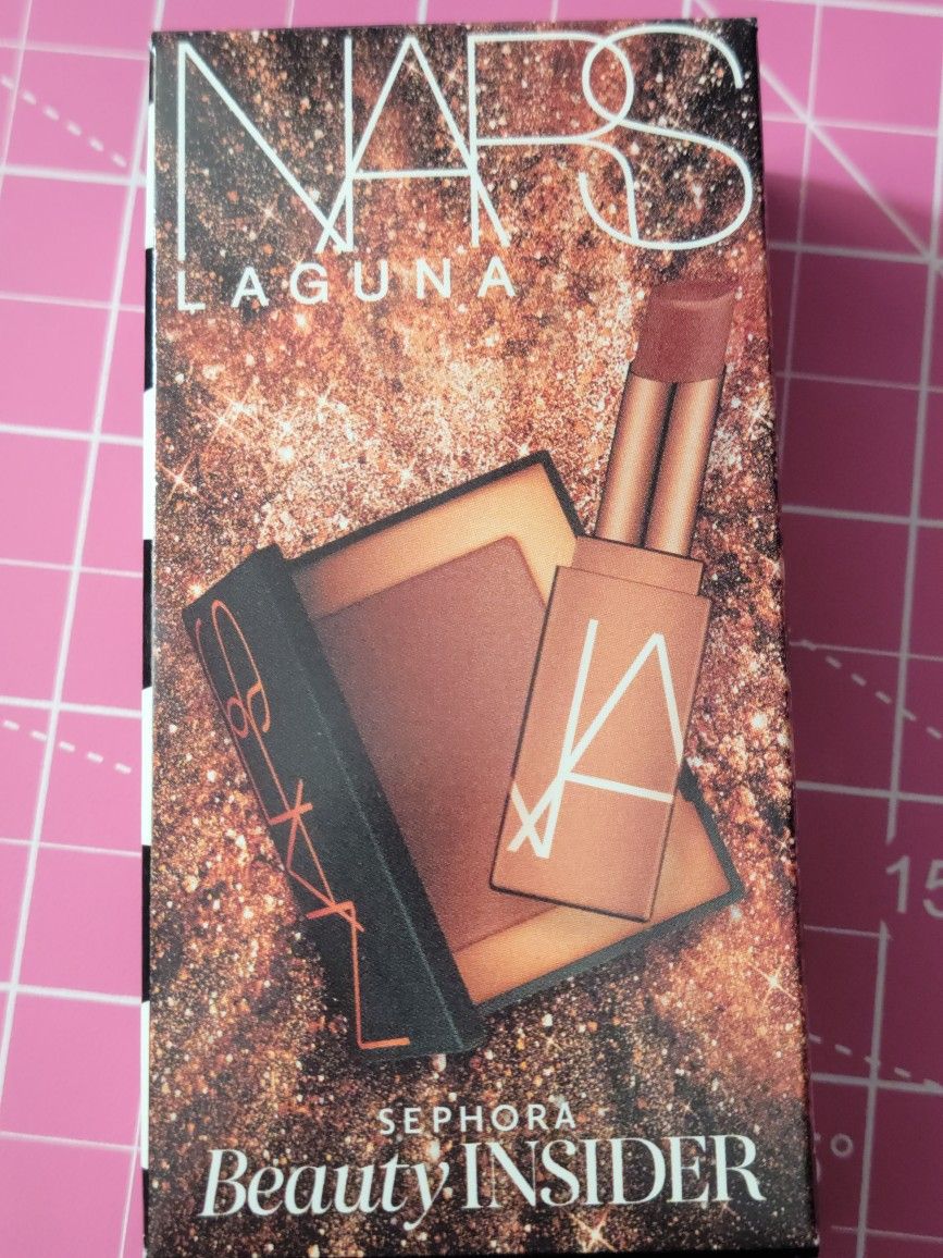 NARS LAGUNA MINI LIP & CHEEK LOT w/ESTĒE LAUDER MAKEUP TOTE + 16 High-End Skincare Freebies