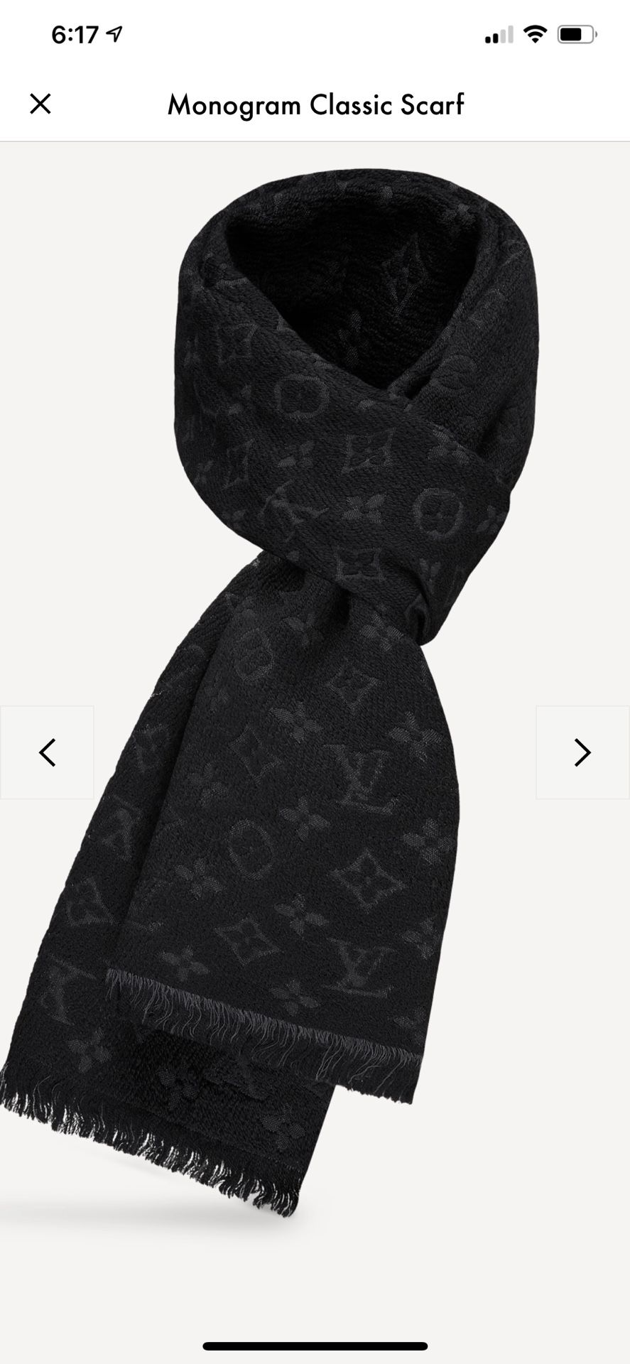 Louis Vuitton Black Scarf