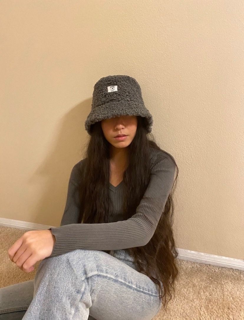 Fluffy Bucket Hat Women Winter Hat Faux Fur Grey Pink White