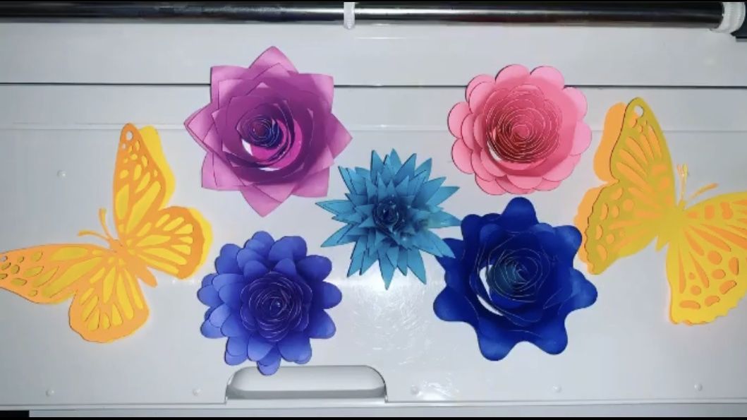 3D Paper Butterflies And Flowers