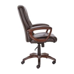 NEW Executive Office Chair Bonded Leather Desk Seat Luxurious Computer Elegant Rolling Laptop Working Seating Work Station Soft Brown *↓READ↓* Thumbnail