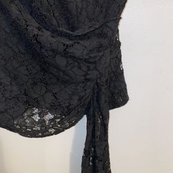 NWT $120 Anthropologie x Mare Mare Black Corseted Lace Adjustable Hem Tube Top M Thumbnail