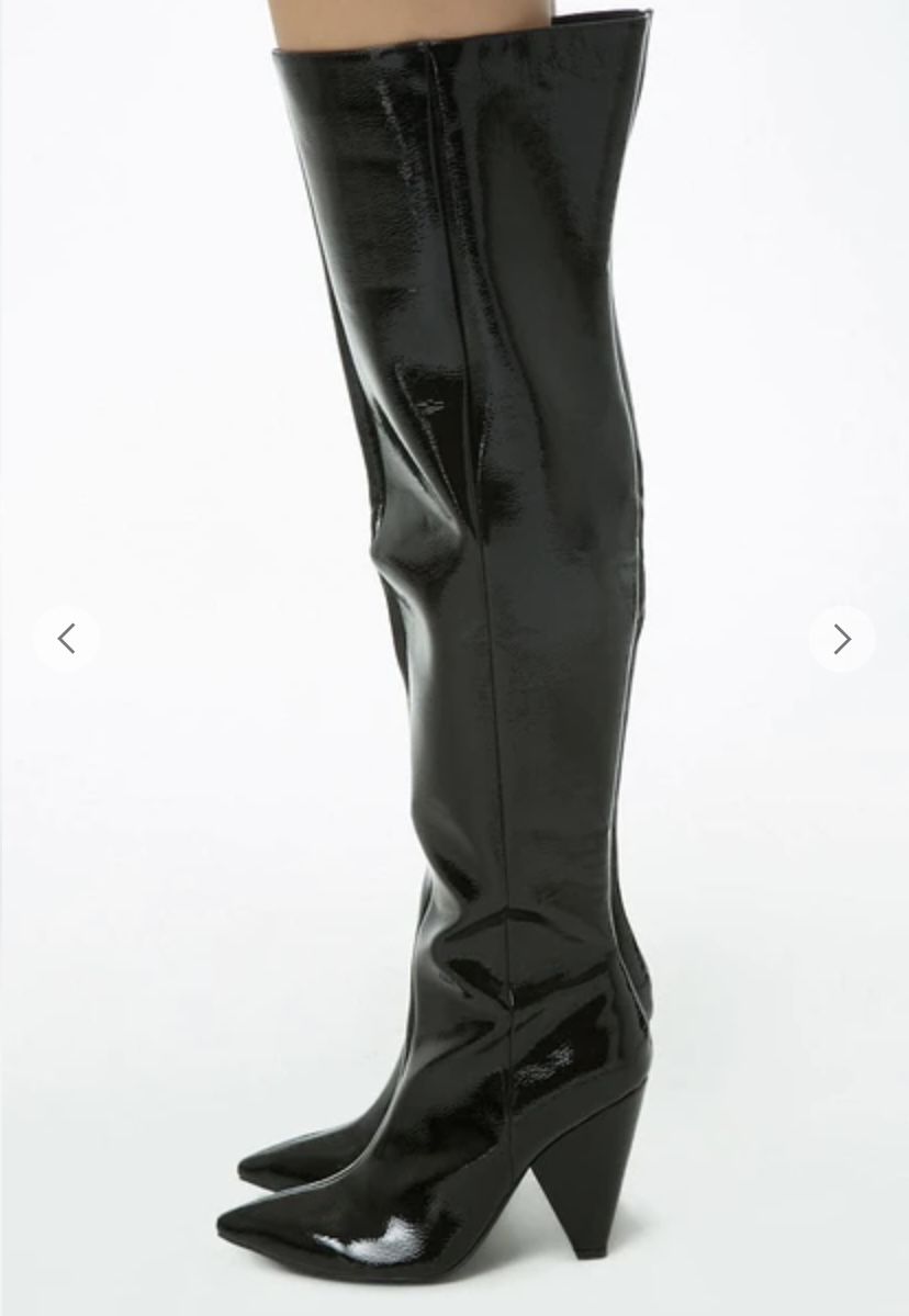 NEW!! FOREVER 21 Leather Thigh- High Boots Size: 6