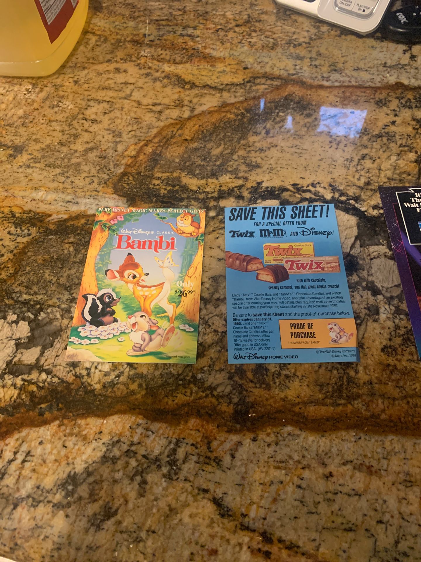 Disney Bambi black diamond Vhs tape mint condition everything inside rare 942-1 collectible very rare