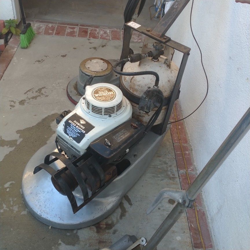 Diamond Propane Speed Buffer And Two Floor Scrubbers For Commercial Floor Waxing