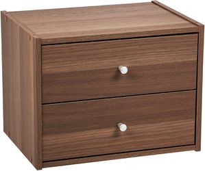 Wooden Stacking Storage Box, Dark Brown Thumbnail