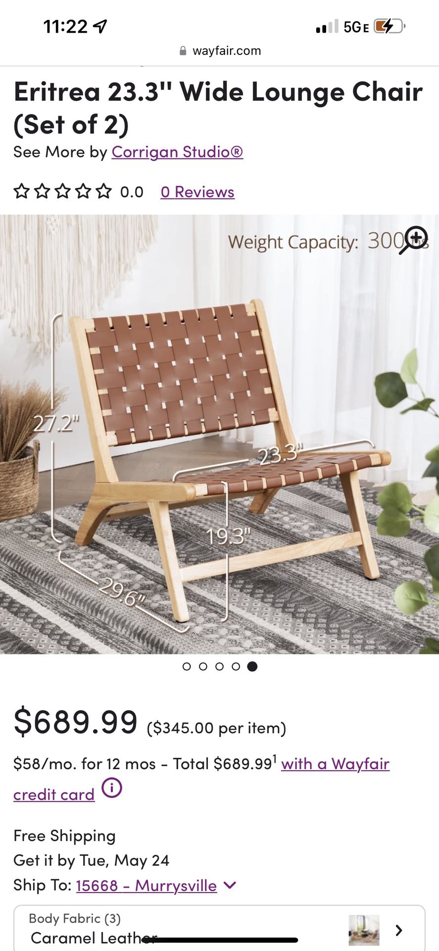 Wide Lounge Chairs (Set Of 2)