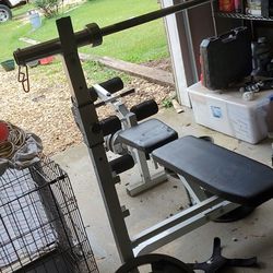 Olympic Bench With Weights And Pull Up And Dip Machine  Thumbnail
