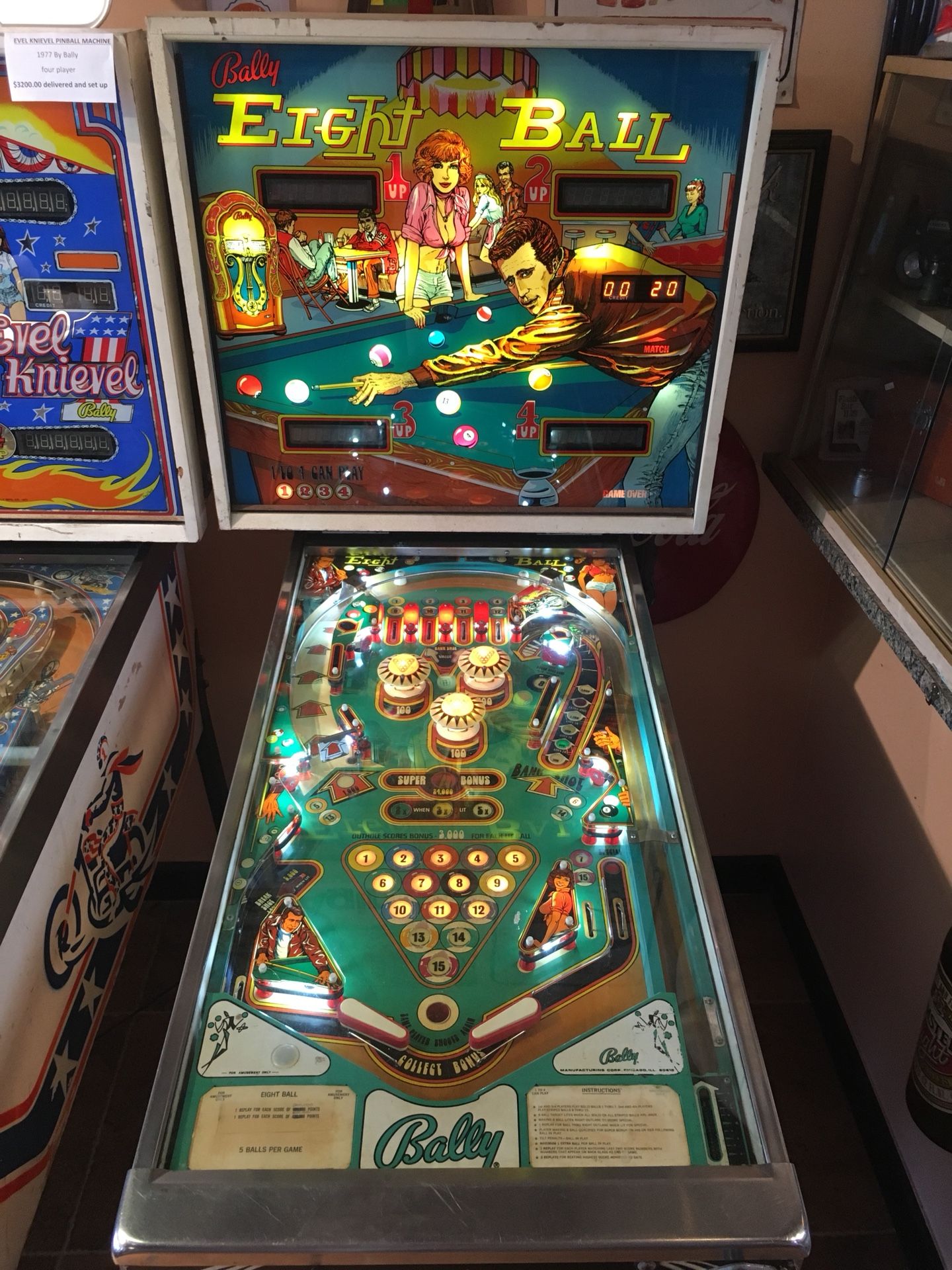 Vintage 8 Ball Pinball Machine by Bally 1977 for Sale in West Palm ...