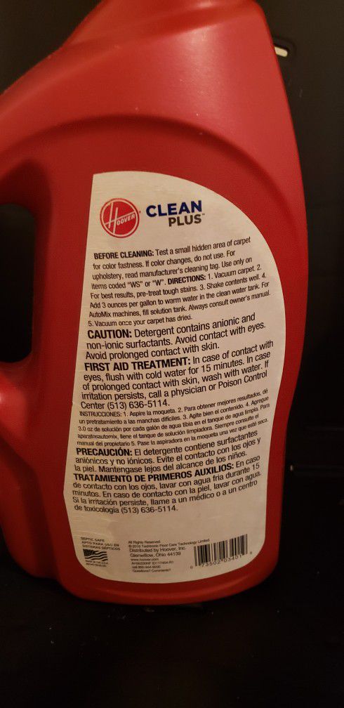 Hoover Clean Plus Carpet Detergent