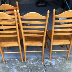 Six Dining Or Kitchen Wooden Chairs Thumbnail