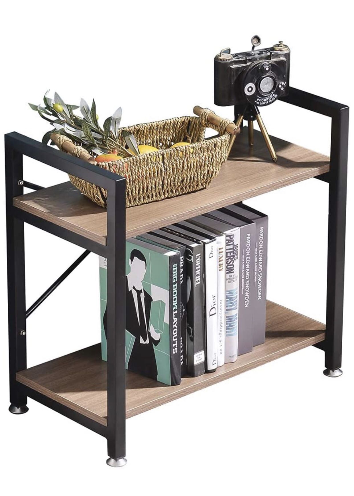 2 tier bookcase shelf organizer