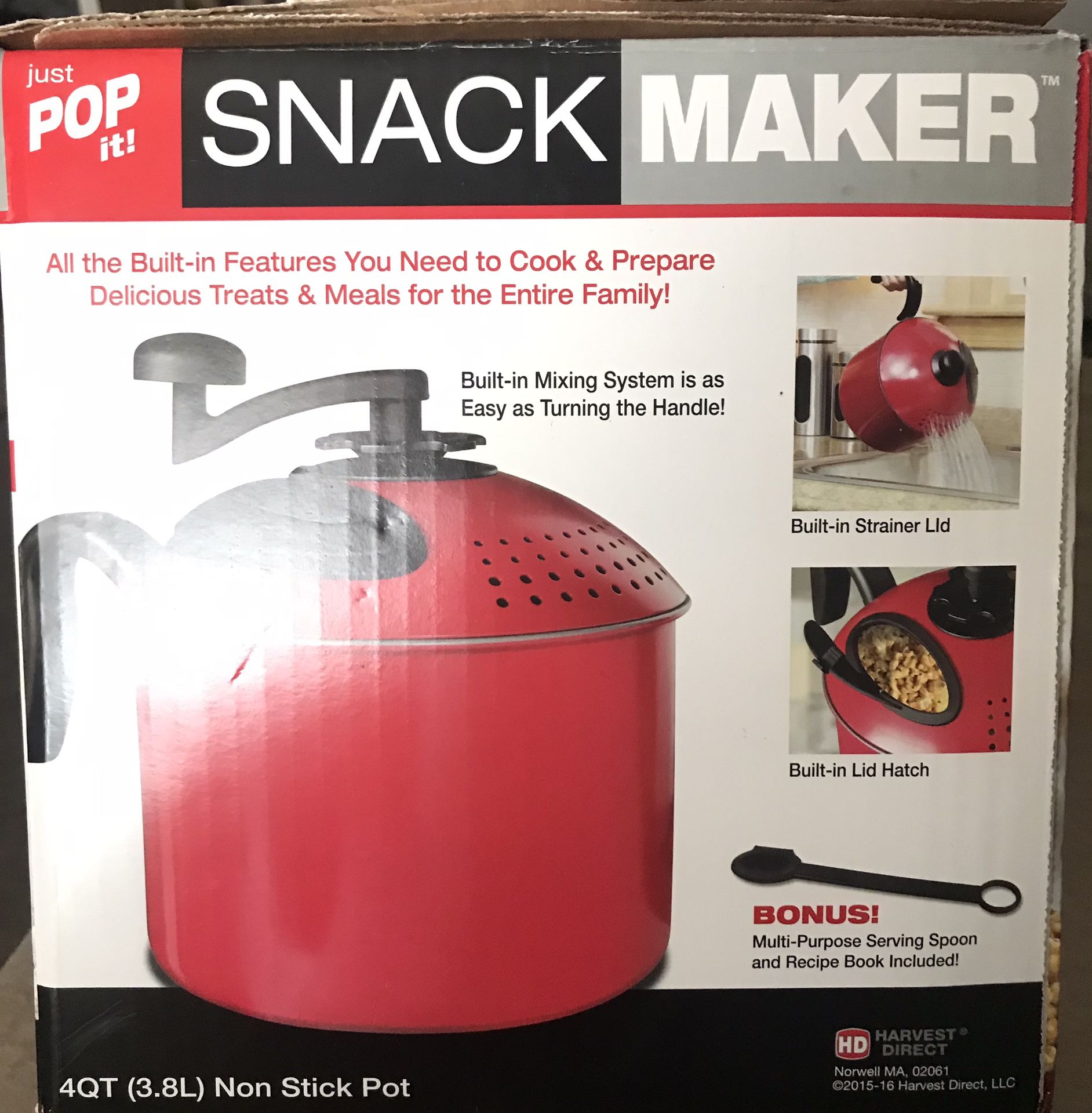 Just Pop It! Snack Maker Pot, Strainer, Mixer in-one