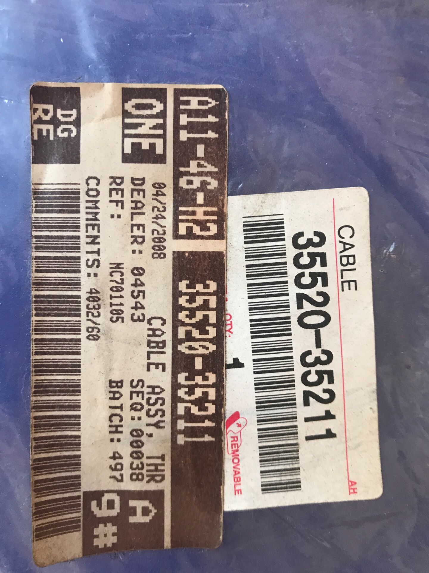 Toyota Genuine throttle cable Tacoma 95-98