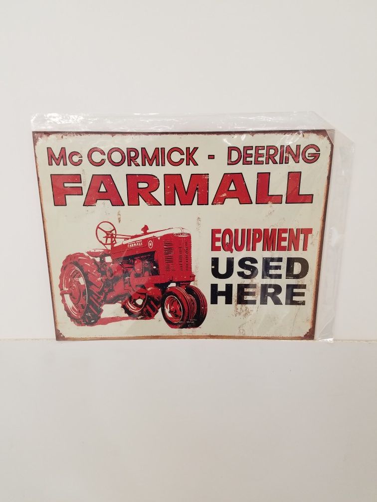 Farmall equipment used here farm tractor metal sign