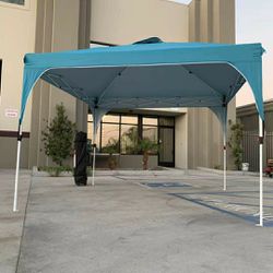 New in box EZ pop up canopy tent 10x10 feet waterproof sunshade outdoor tent height adjustable with wheeled carrying bag  Thumbnail
