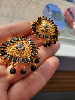 Gold And Black Earrings  Thumbnail