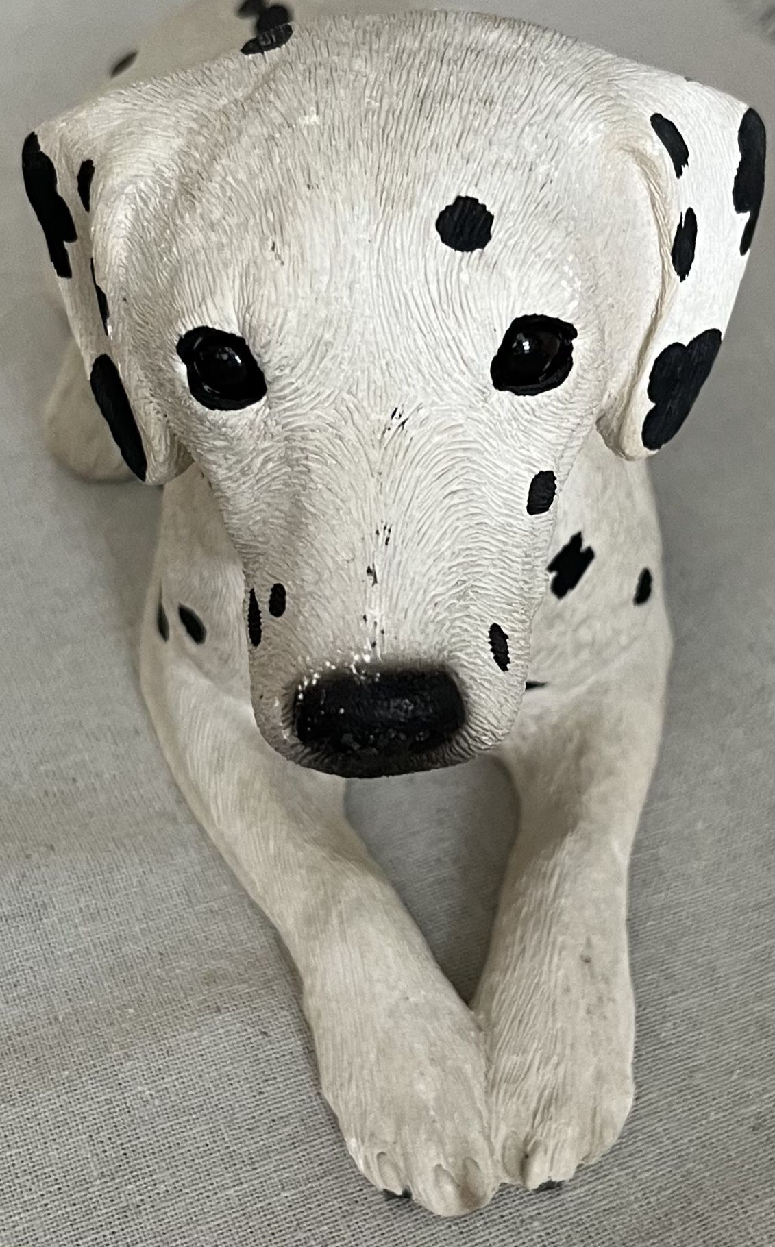 Vintage 1986 Dalmatian Dog Sandicast Sculpture Handpainted & Signed Sandra Brue