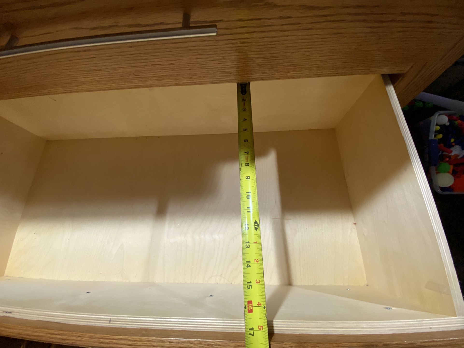 Handcrafted oak corner dresser with tons of storage