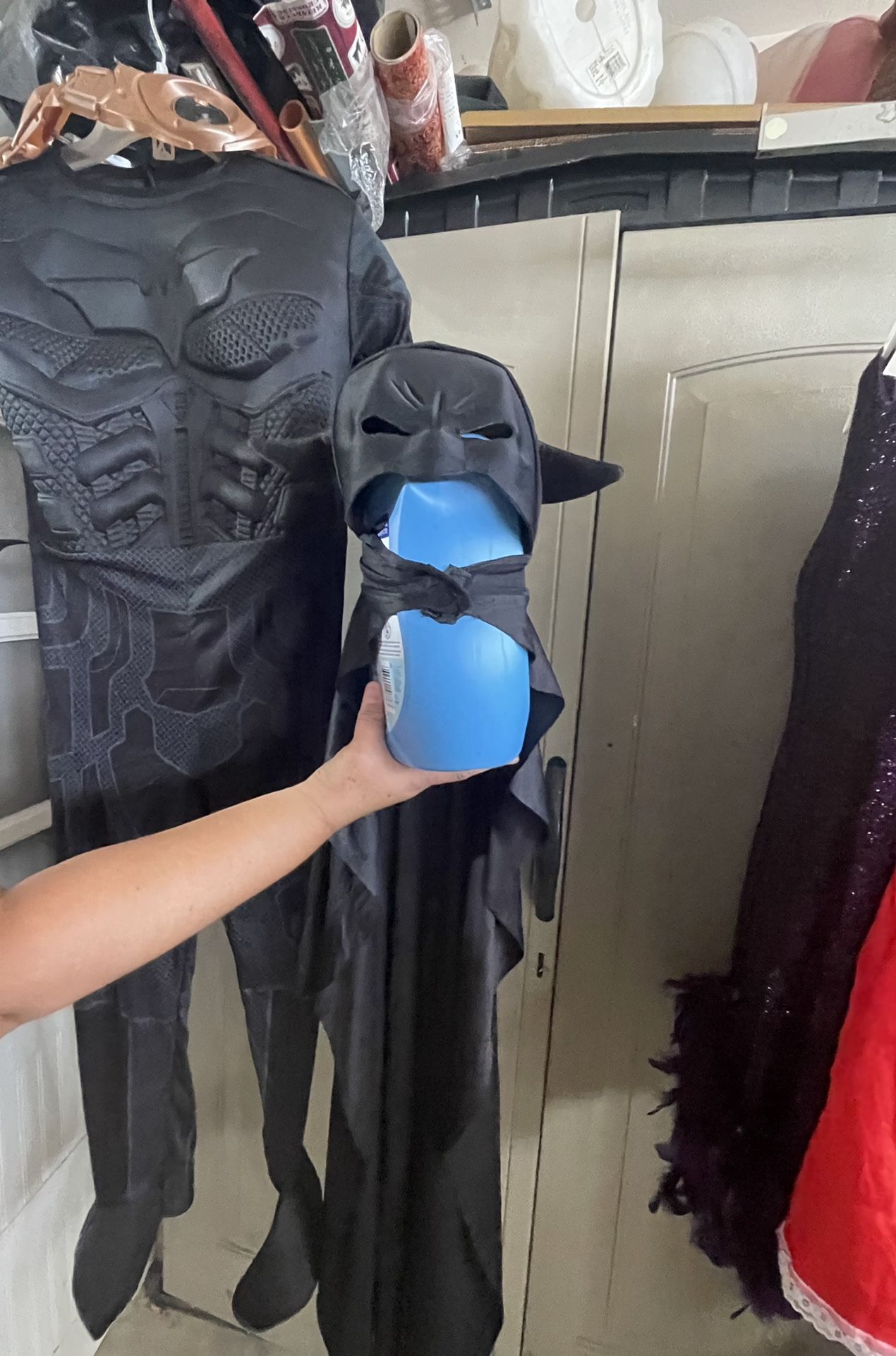 Batman Costume With Cape/ Mask , And Belt For $15 Size : Medium Kids