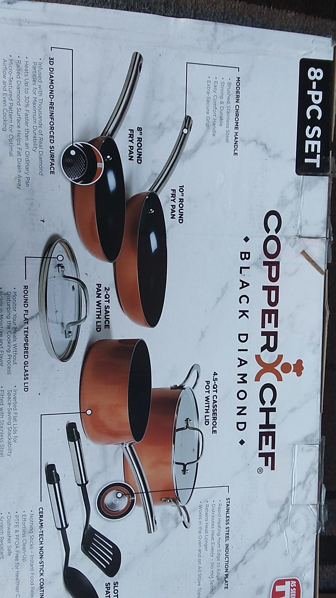 Copper Chef Black Diamond 8 Piece set