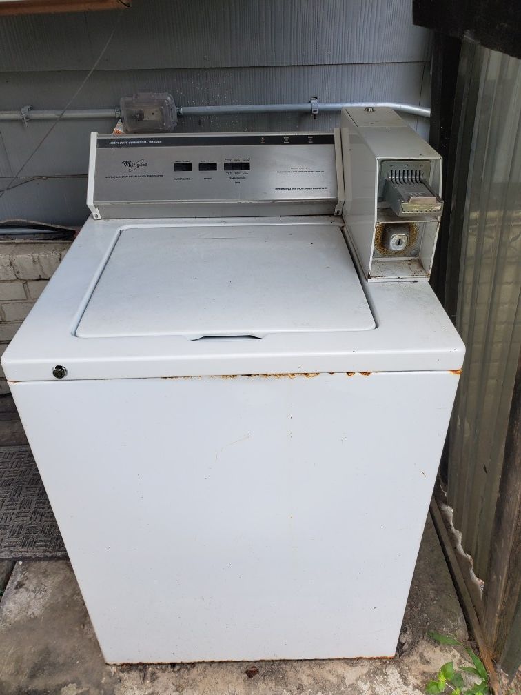 Whirlpool COMMERCIAL WASHER & Dryer Coin operated works well for Sale