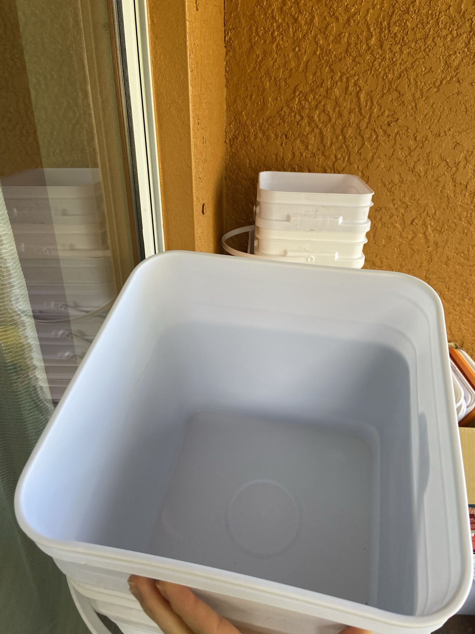 Plastic (Sushi Ginger bucket.around 4 Gallons ).Around 40 PCs Total With Cover