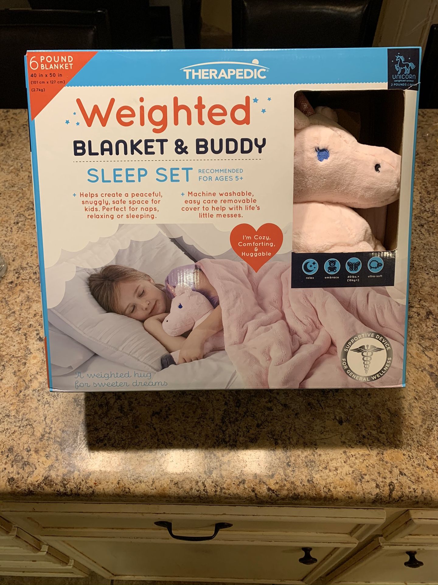 Therapedic girls weighted blanket and buddy