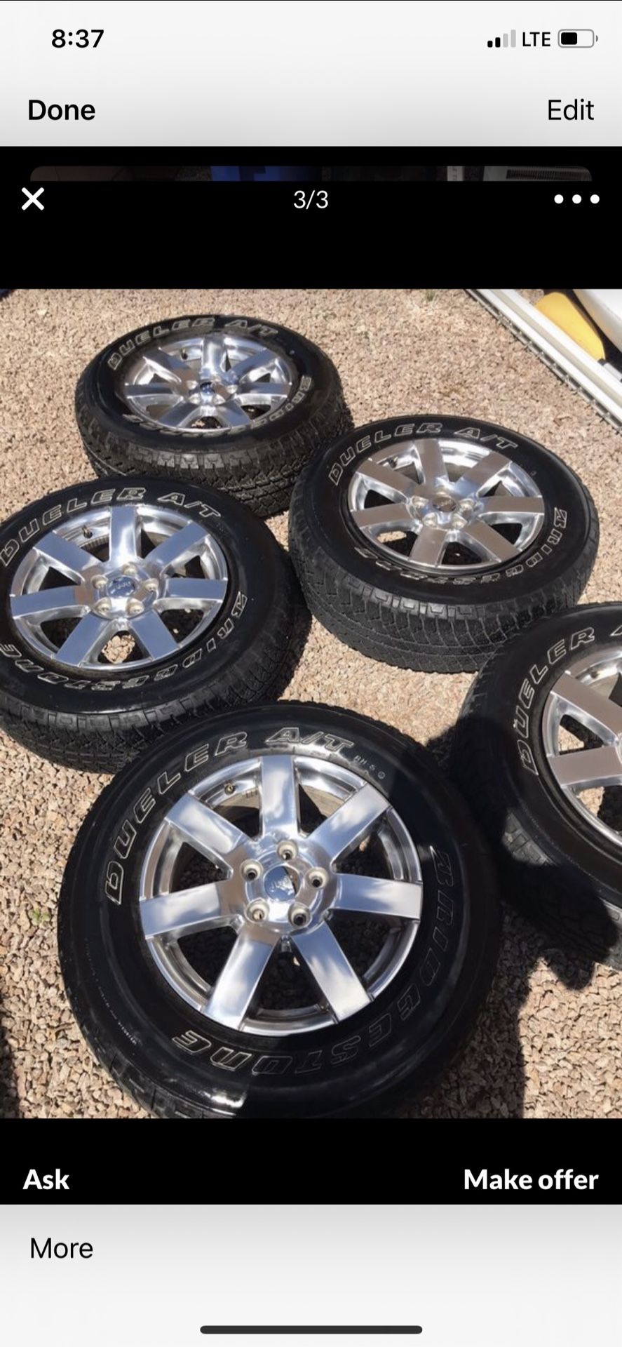 Stock 18 inch jeep tires and rims 255/70/18 for Sale in Queen Creek, AZ