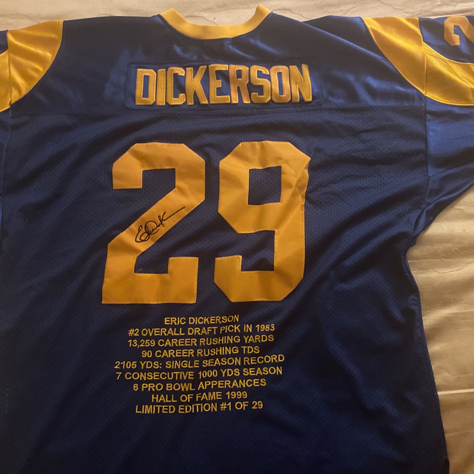 Dickerson Autographed Jersey - 1 Of 29 