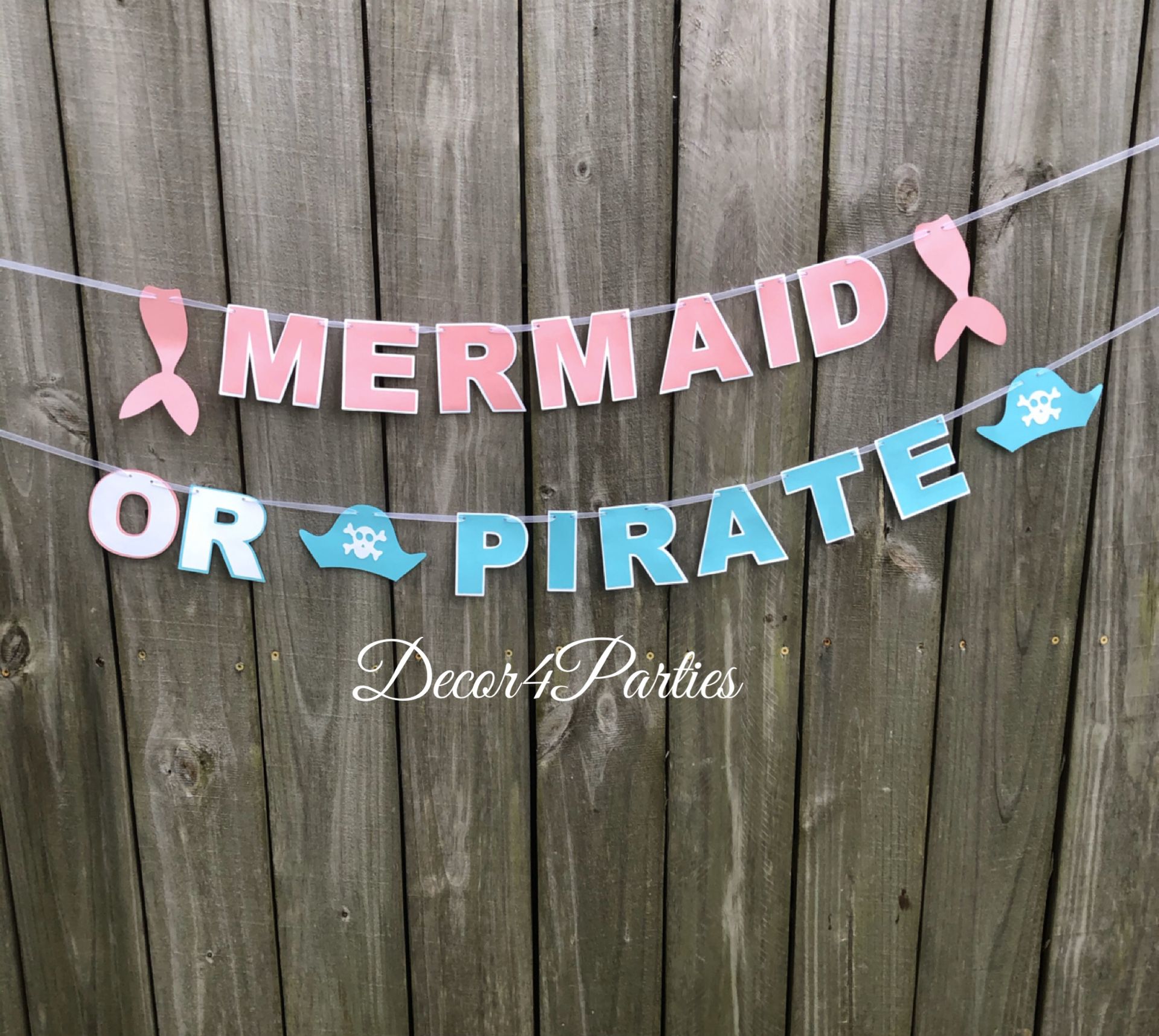 Gender Reveal Mermaid or Pirate Banner