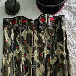Army Camouflage Corset With Two Hats Thumbnail