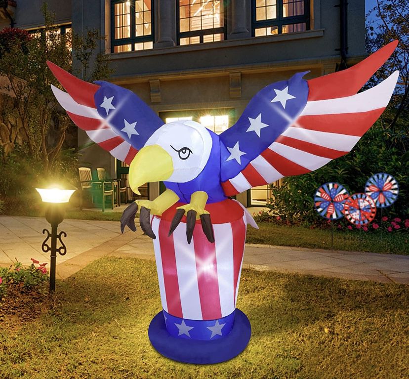 6 FT Long Patriotic Independence Day Airblown Inflatable Bald Eagle