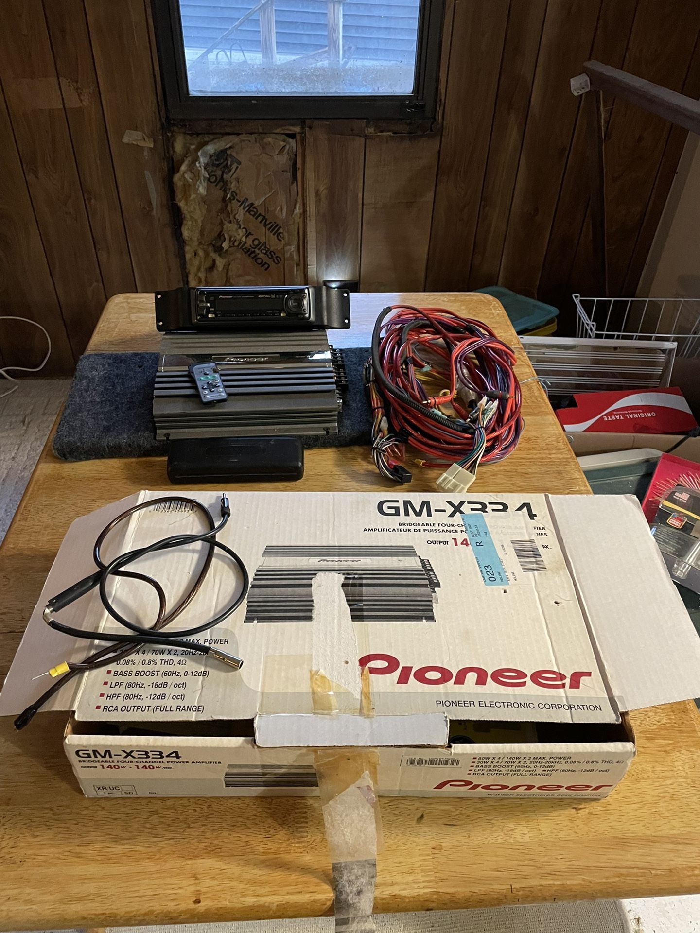 Pioneer receiver amplifier and wiring Harness removable face plate on receiver does not have Bluetooth only ask for 125 for complete set