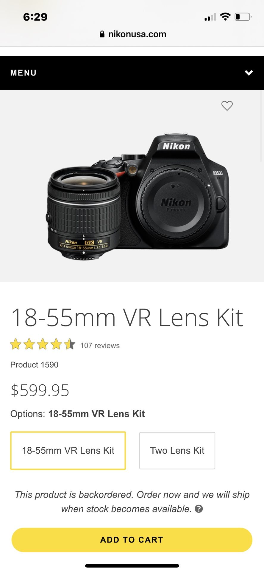 Nikon D3500 With Lenses And Accessories