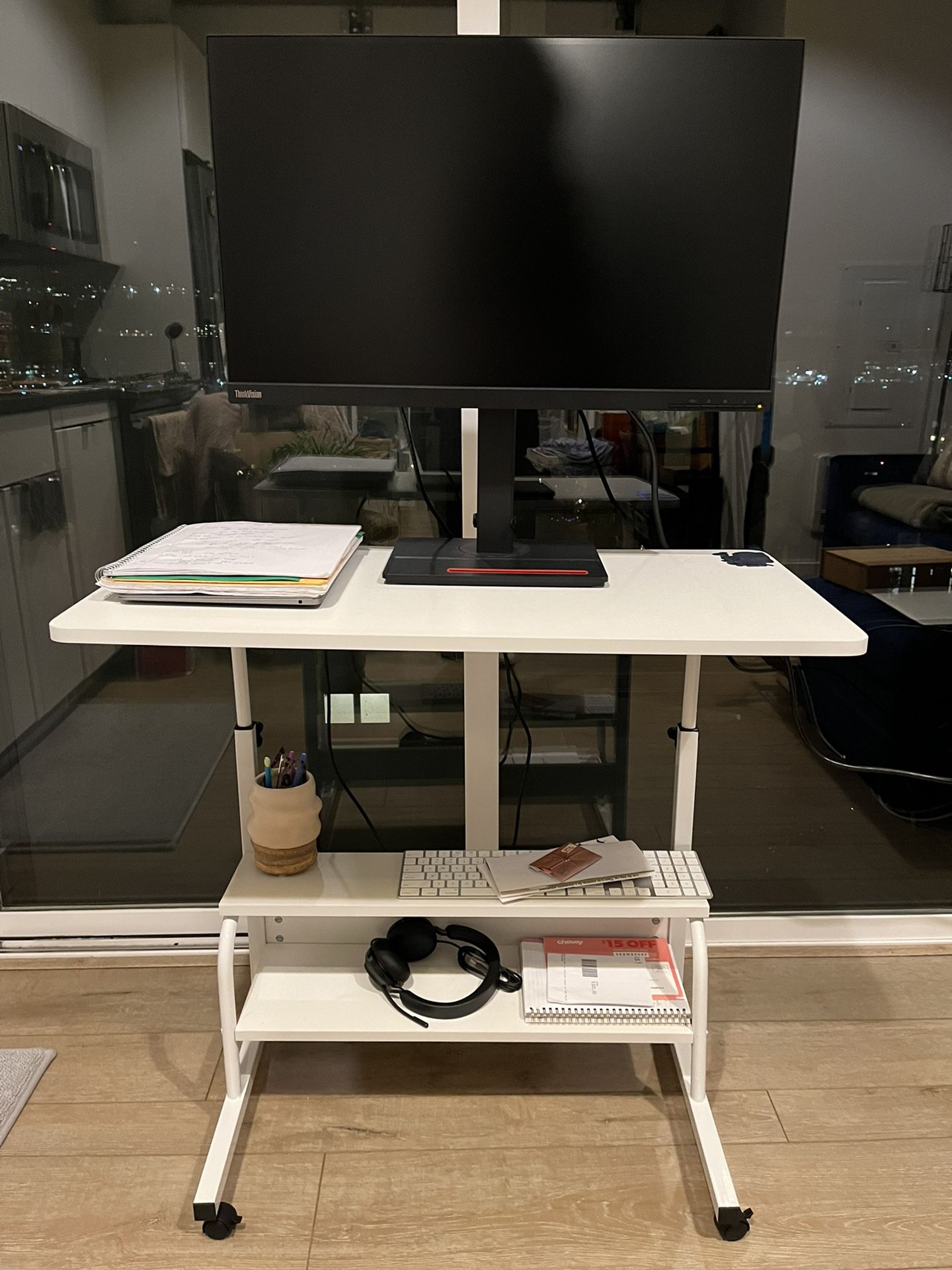 Desk With Shelves Adjustable Height