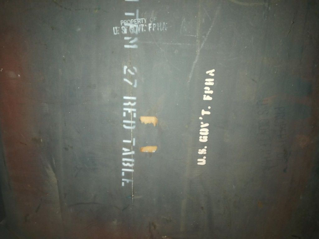 Army Issued Red Table Antique
