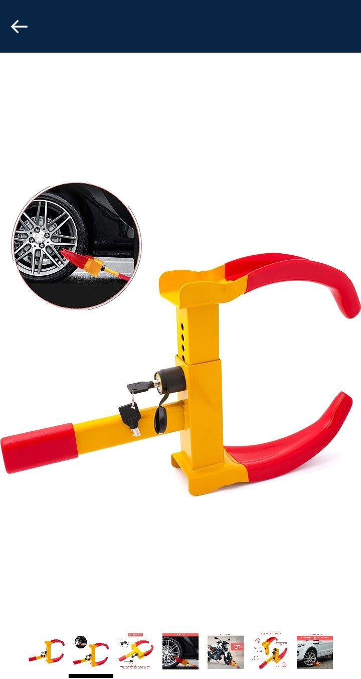 Tire Clamp Wheel Lock- Metal Boot Stabilizer Anti Theft- Wheel Chock Lock Car Trailer Wheel-Security Travel Locking Claw Auto- Camper Car Van Truck SU