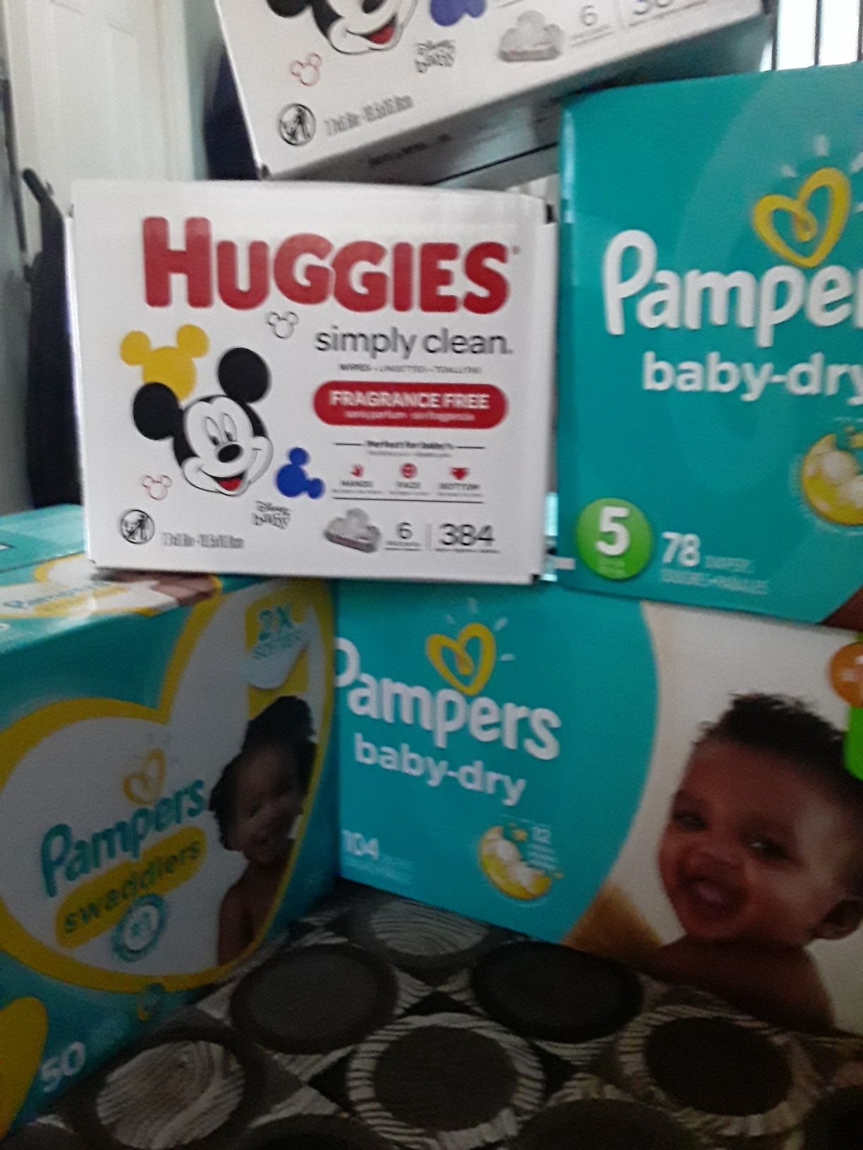 Pampers and huggies wipes...$80
