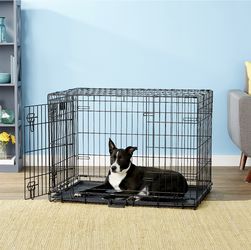 Midwest Lifestages Double Door Collapsible Wire Crate with Divider, Intermediate  Thumbnail