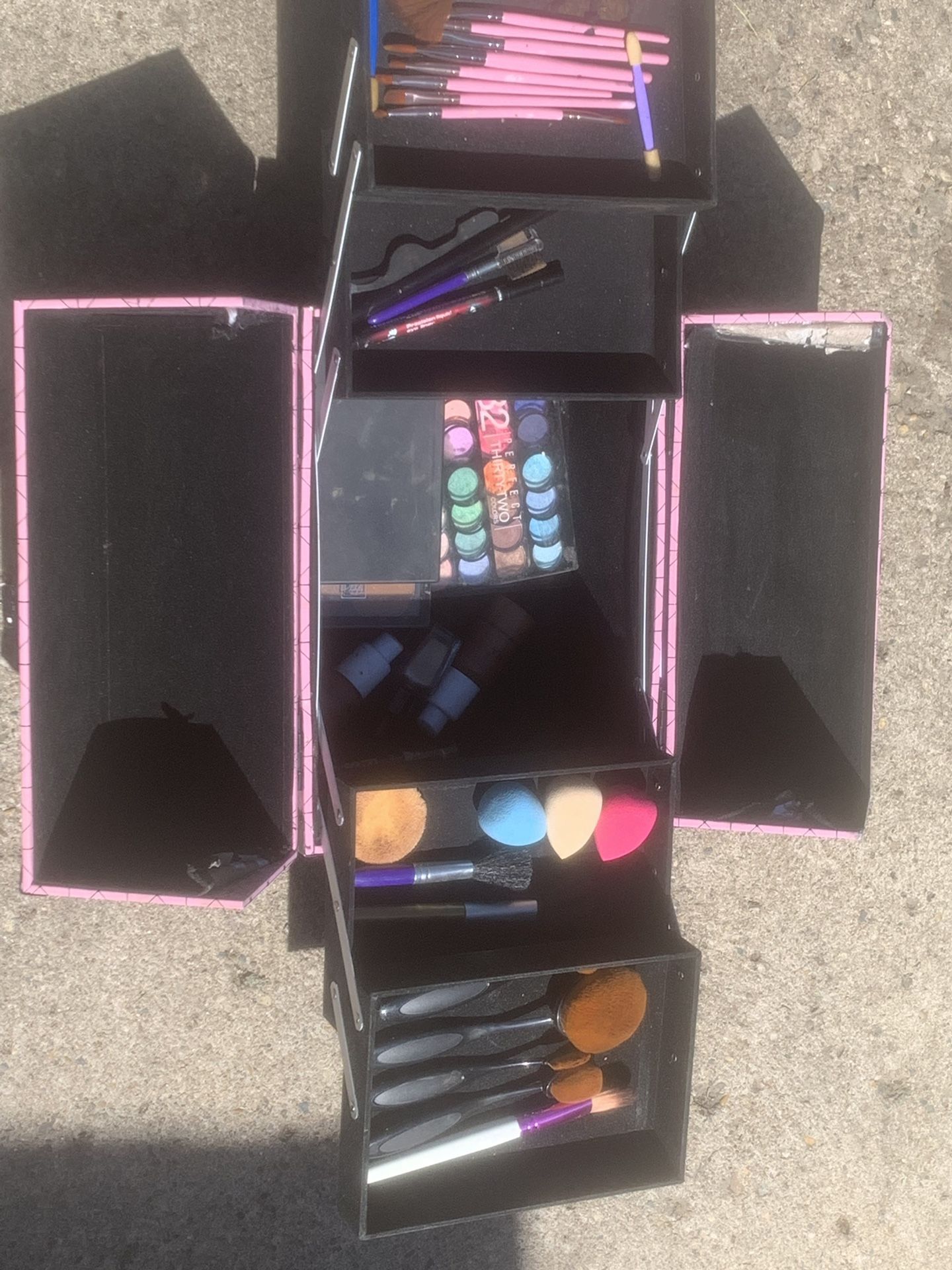 Makeup box with makeup products