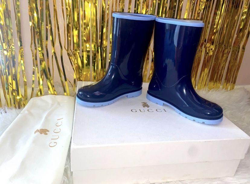 Youth Girls Gucci Rain Boots Size 12.5