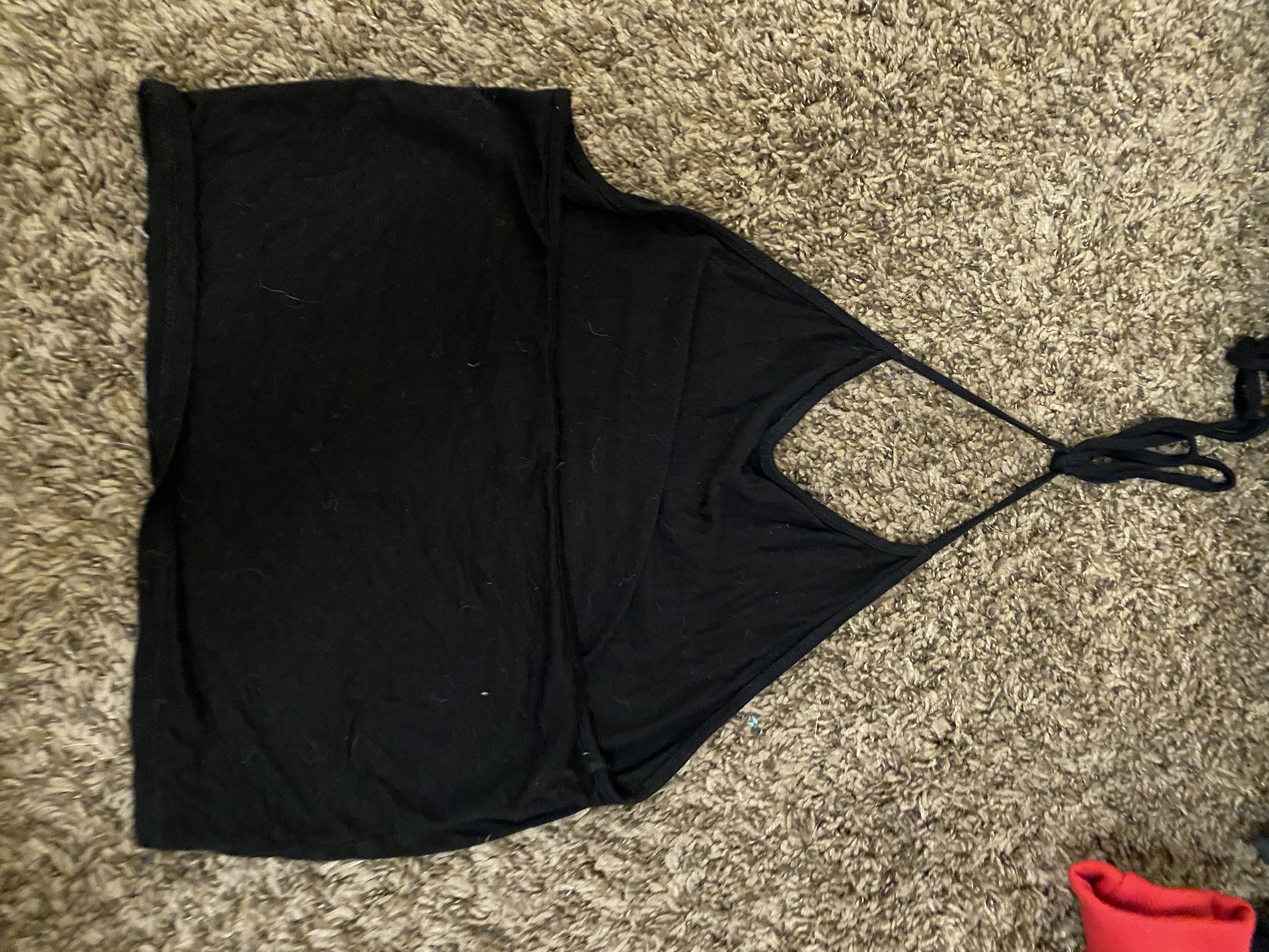 Black Halter Top Hollister Size L