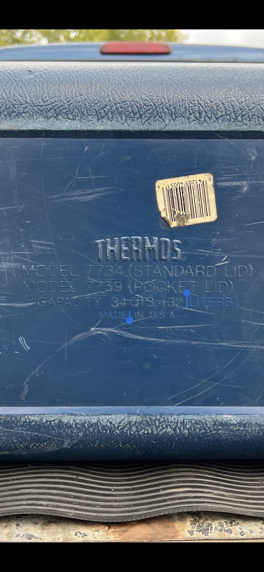 Vintage Thermos Blue 34 Quart Cooler Ice Chest