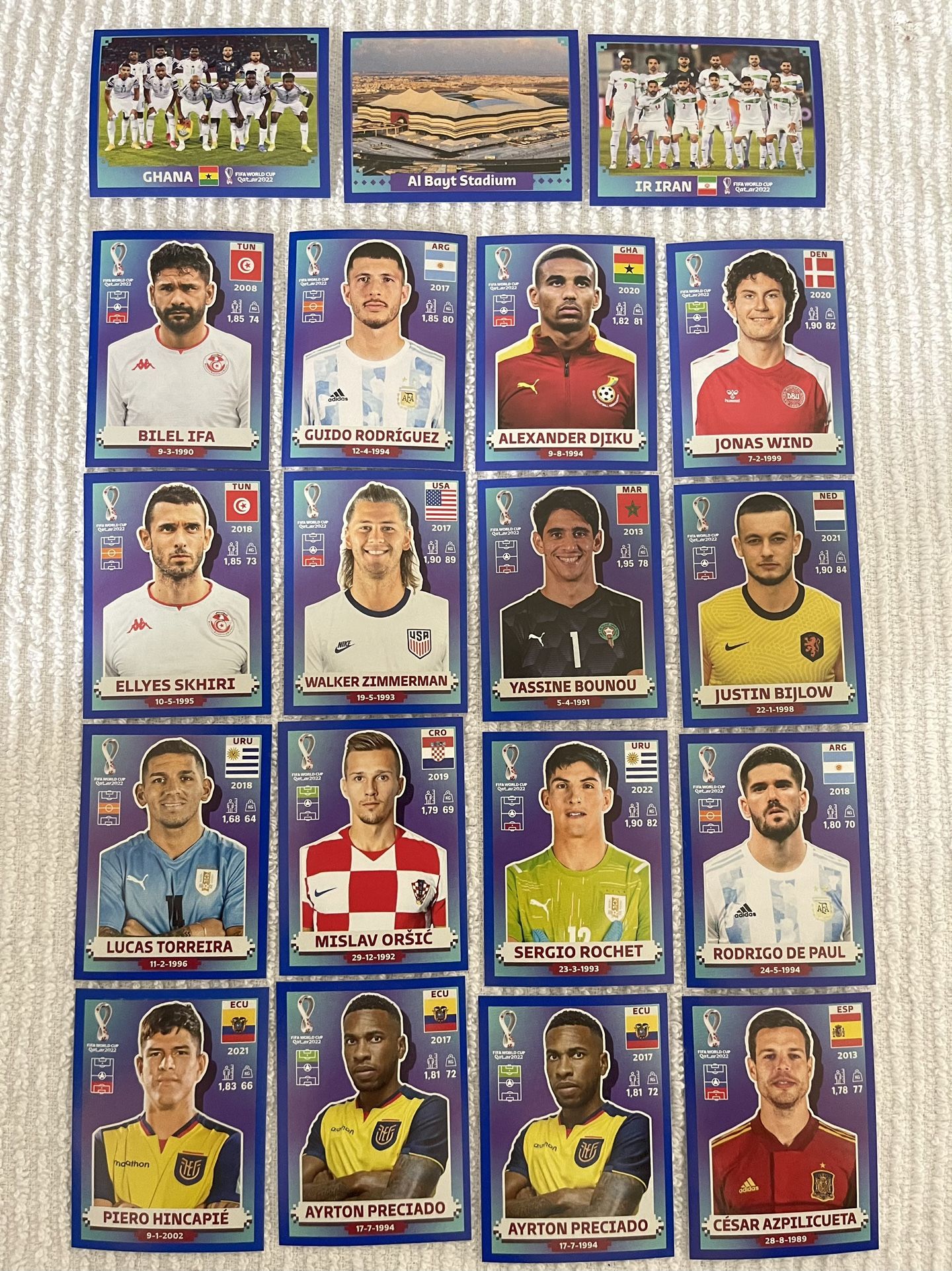 2022 Qatar Panini Stickers Blue Frame Parallel