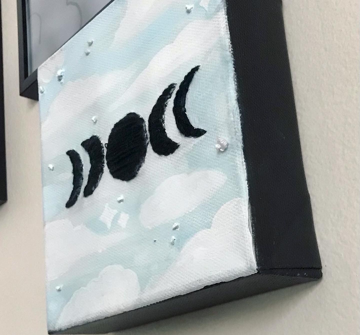 Moon Phases Embroidered Canvas