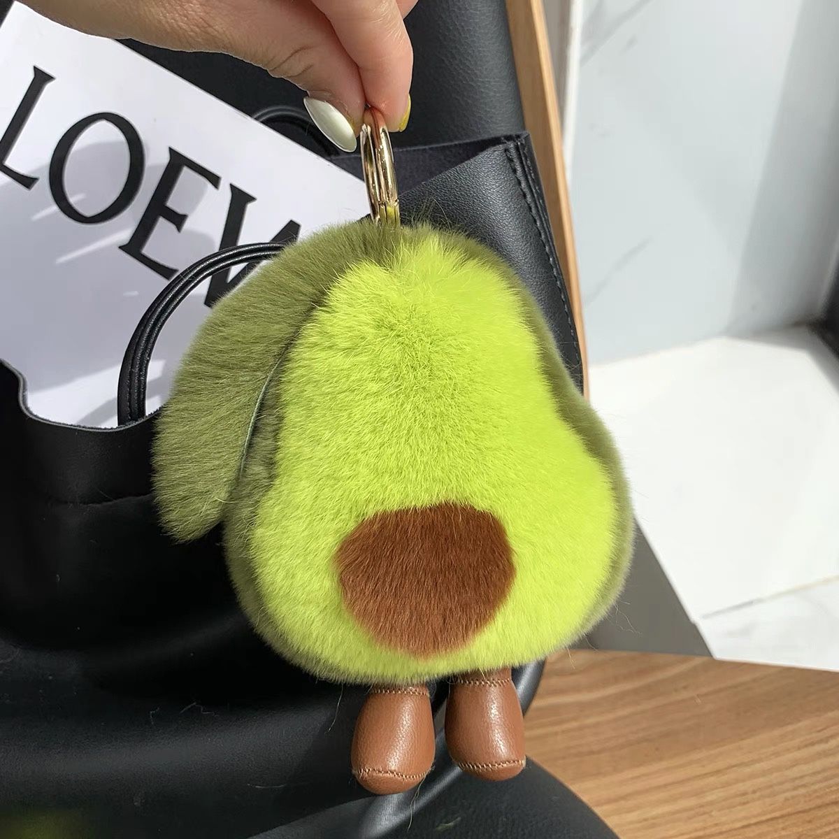 Rex Rabbit Fur avocado Keychain Bag Hangings