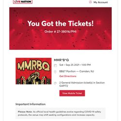 MMRBQ Jane’s Addiction 2 Pit Tickets & 2 Sold Out  Live Nation Lounge Tickets  All 4 Tickets 9/24/21 Thumbnail